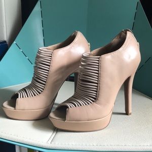 Nude platform heels